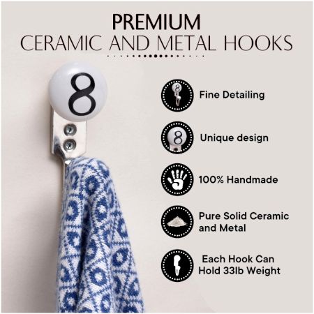 Number Ceramic Hooks -8
